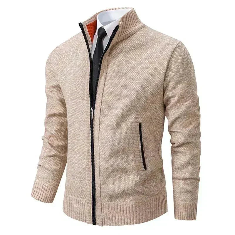 Leon | Strickpullover mit Reißverschluss und Taillierung